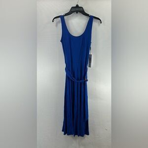 Calvin Klein Royal Blue Jersey Belted Sleeveless Scooped Dress size 2
